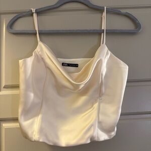 Zara Ivory Satin Camisole